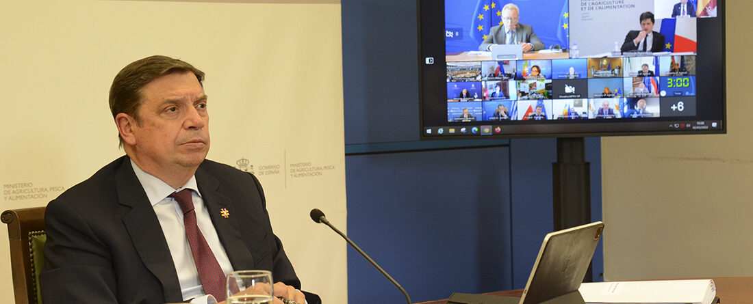 Ministro Luis Planas en el Consejo Extraordinario de la UE por las materias primas debido a la guerra Rusia y Ucrania