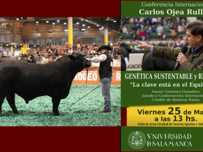Carlos Ojea conferencia y toro de Angus