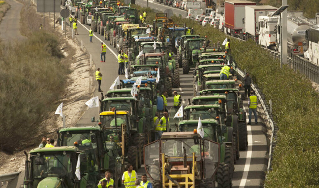 Tractorada en Málaga marzo 2022