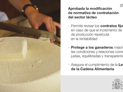 Aprobada normativa sobre contratación sector lácteo