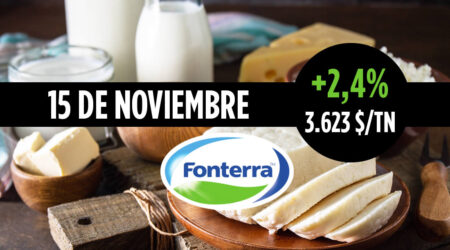 Lácteos con precios de subasta Fonterra