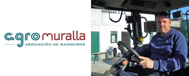 Ganadero en tractor y logotipo Agromuralla