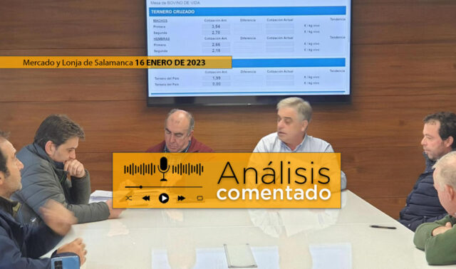 Presidente y componentes mesa vacuno de vida lonja Salamanca 16 enero 2023