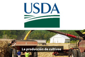 Cosechadora de maíz con logotipo del USDA