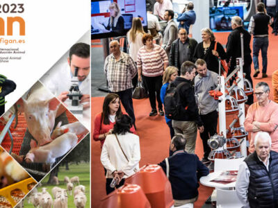 Cartel FIGAN 2023 y asistentes a la feria