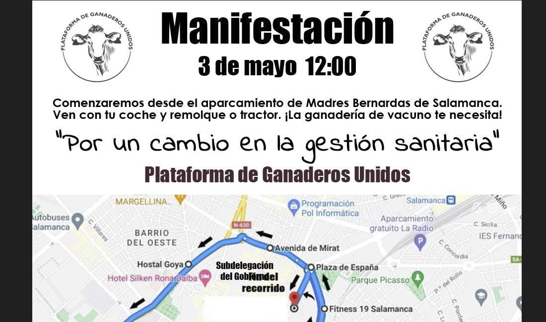 Recorrido manifestación Salamanca 3 mayo 2023
