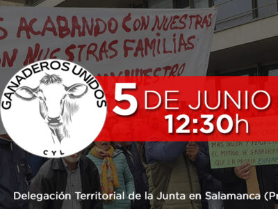 Ganaderos Unidos manifestándose en Salamanca