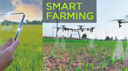Dron Para fertilizar el campo de agricultura