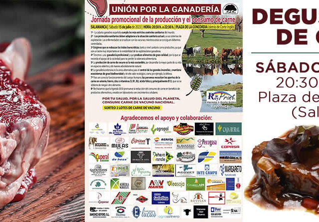 Chuletón de ternera con cartel de la Jornada de promoción de la producción y consumo de la carne de ternera 2023