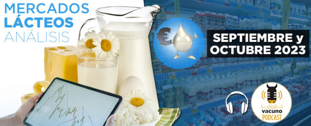 Jarra de leche con productos lácteos