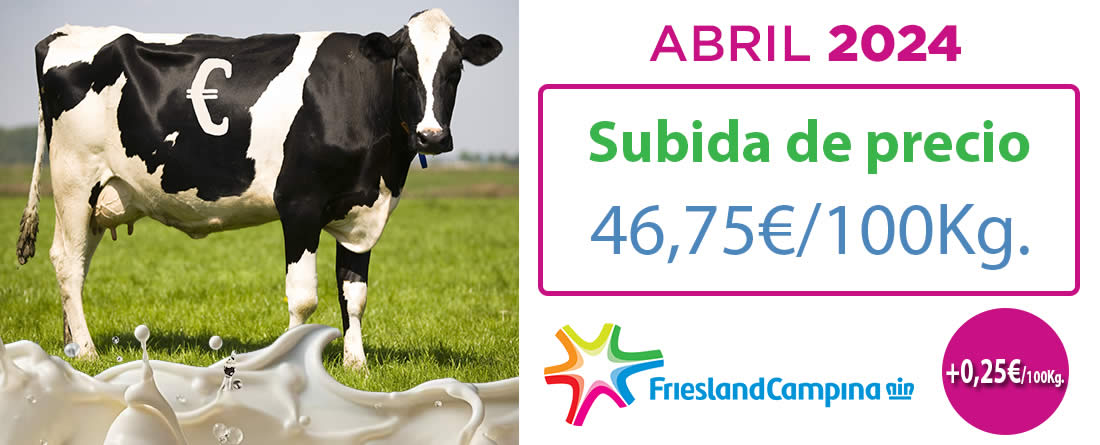 Friesland Campiña precio leche en granja Abril 2024