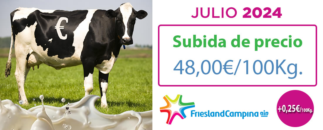 Friesland Campiña Julio 2024 precio garantizado leche en granja