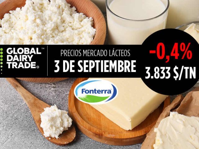 Subasta Lácteos Fonterra 3 septiembre 2024