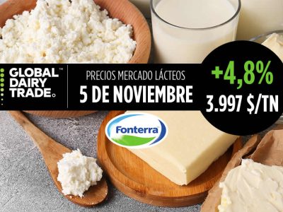 Subasta lácteos Fonterra 5 noviembre 2024