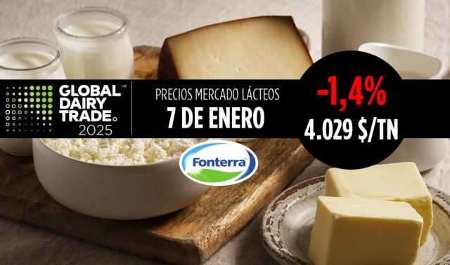 Subasta Lácteos Fonterra 7 enero 2025