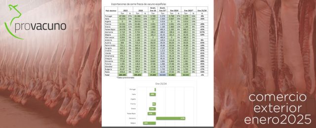 PROVACUNO publica su Informe de Comercio Exterior para ENERO 2025