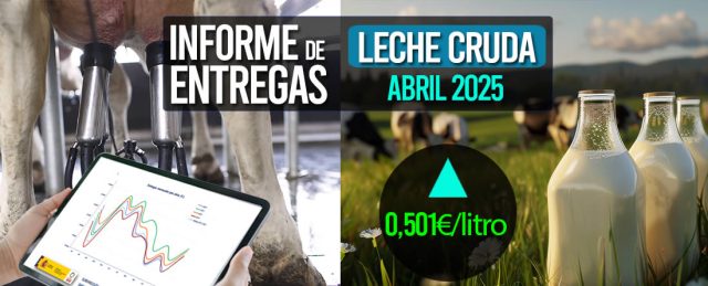 El precio medio de la leche cruda de abril 2025 sube a 0,501€/litro