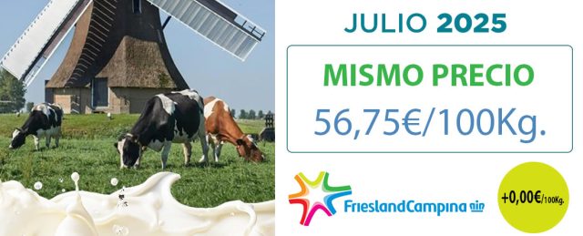 Friesland Campiña, precio garantizado en granja de 56,75€ para julio de 2025
