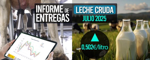El precio medio de la leche cruda de julio 2025 sube a 0,502€/litro