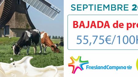 Friesland Campiña, precio garantizado en granja de 55,75€ para septiembre 2025