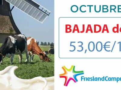 Friesland Campiña, precio garantizado en granja de 53,00€ para octubre de 2025