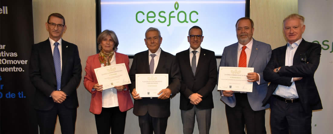 CESFAC reconoce el trabajo y la trayectoria de Juan Cánovas, Fernando Bacha, Pilar Gómez, Antonio Quijada y Pedro García