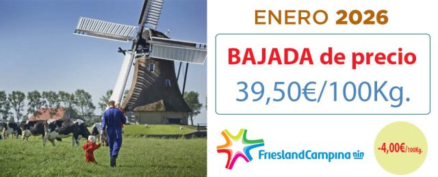 Friesland Campiña, precio garantizado en granja de 39,50€ para enero