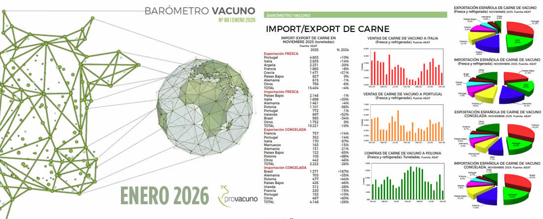 PROVACUNO publica el Barómetro Vacuno para Enero 2026