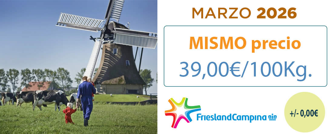 Friesland Campiña, precio garantizado en granja de 39,00€ para marzo 2026