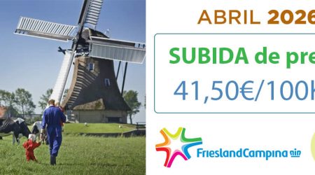 Friesland Campiña, precio garantizado en granja de 41,50€ para abril de 2026