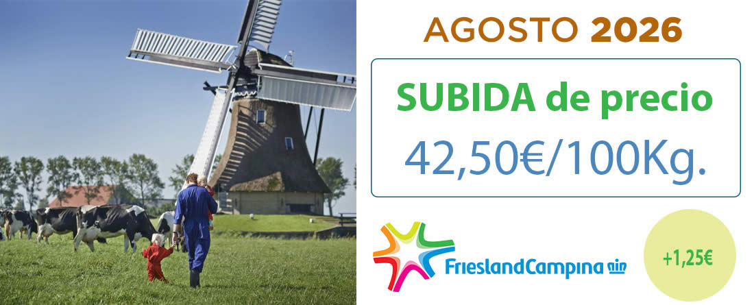 Friesland Campiña, precio garantizado en granja de 42,50€ para agosto